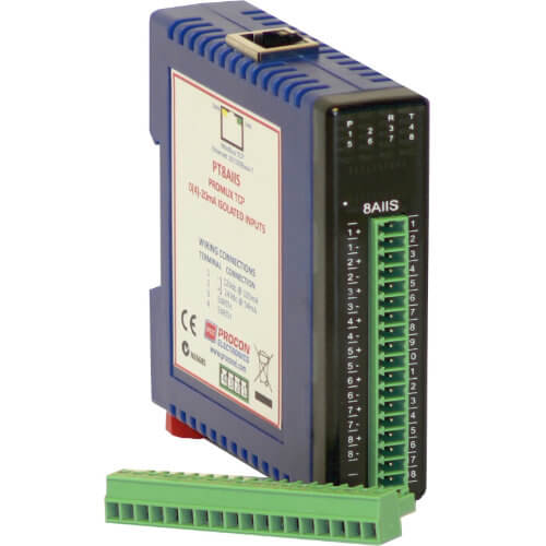 PT8AIIS - 8 Analog Giriş 0-20/4-20mA Modülü Modbus TCP